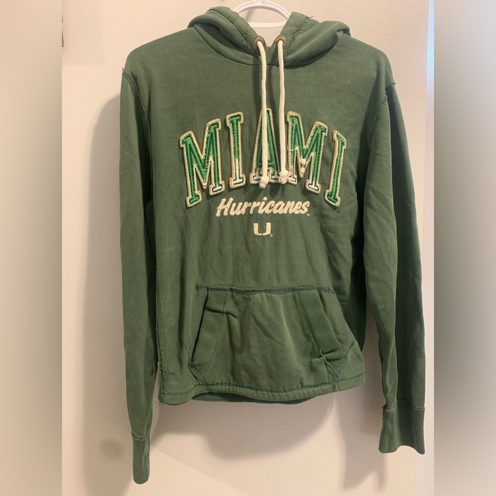💜 Vintage 90s Campus Crew Miami Hurricanes Hoodie - Size Small - Picture 13 of 15